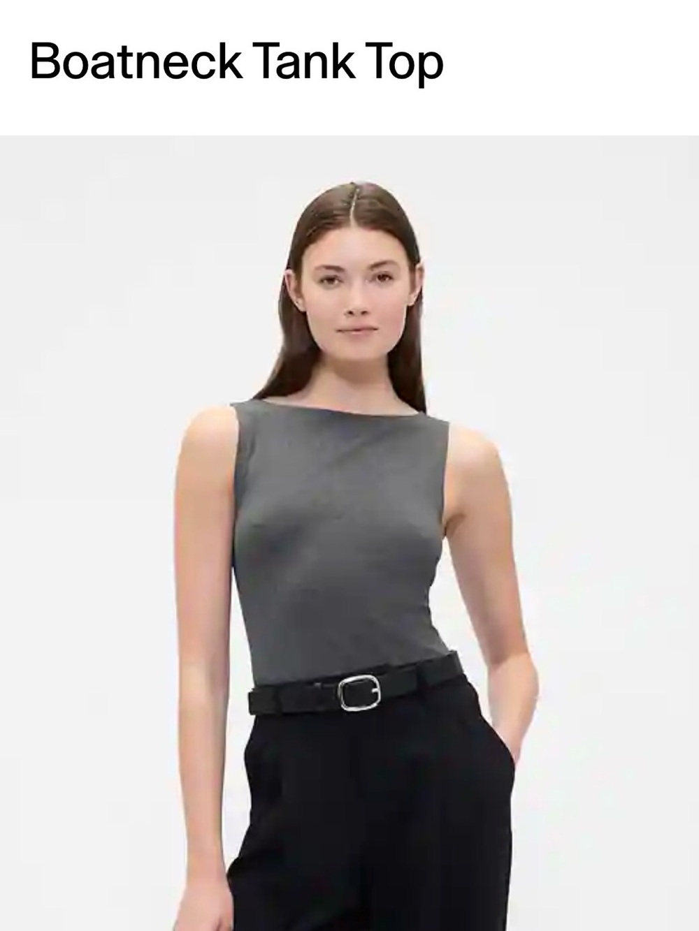 Boatneck Tank Top - Dark Heather Gray